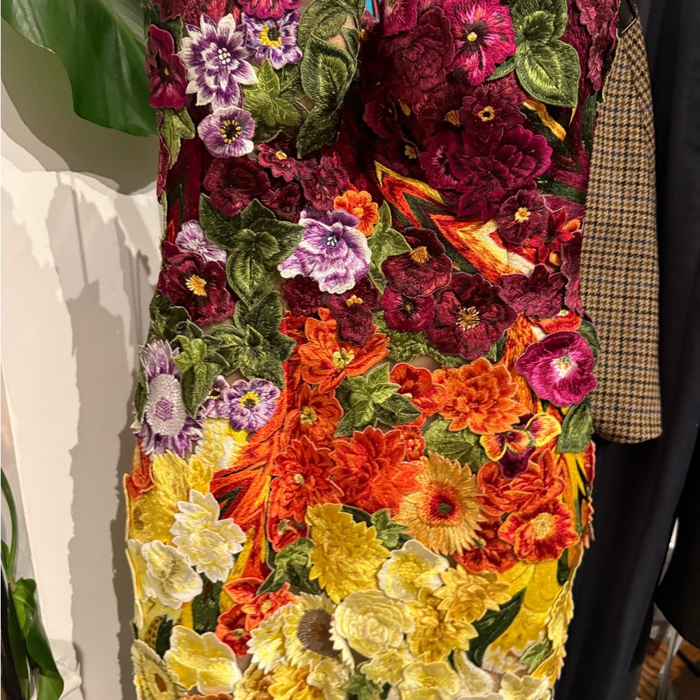Oscar de la Renta Multicolor Strapless Dress - Picture 2 of 10